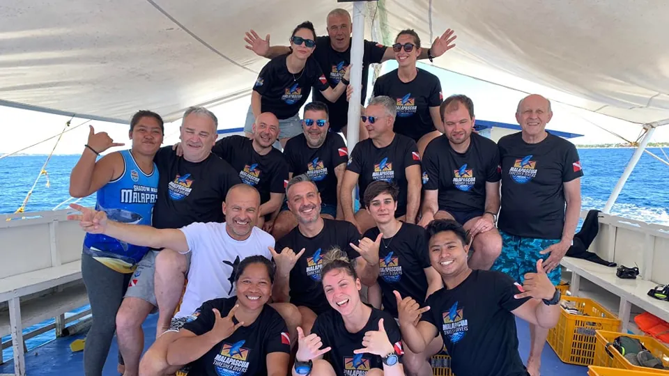 Happy divers onboard MTD Bangka Malapascua