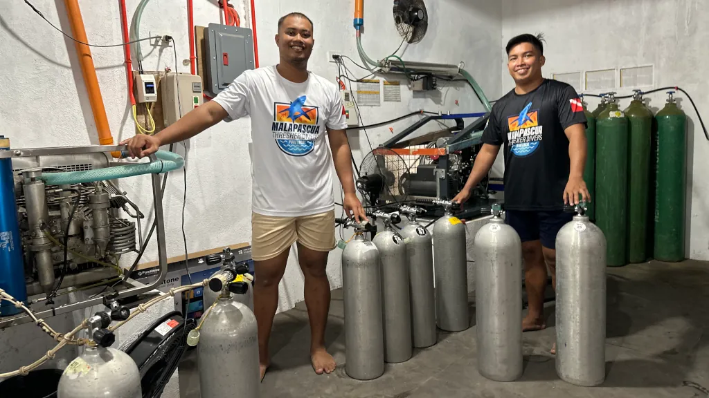 MTD Diveshop compressor room Malapascua