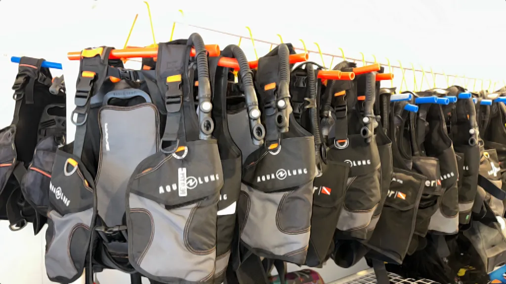 BCD equipment at MTD Diveshop Malapascua