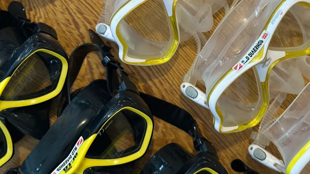 Dive masks at MTD Diveshop Malapascua